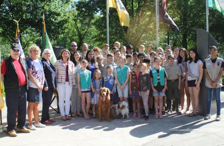 Many scouts and other community members participated in this year's Memorial Day Observance at the Montgomery Veterans Memorial.
